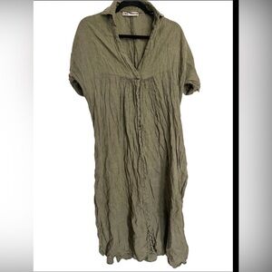 Zara Sage Green Maxi Dress linen